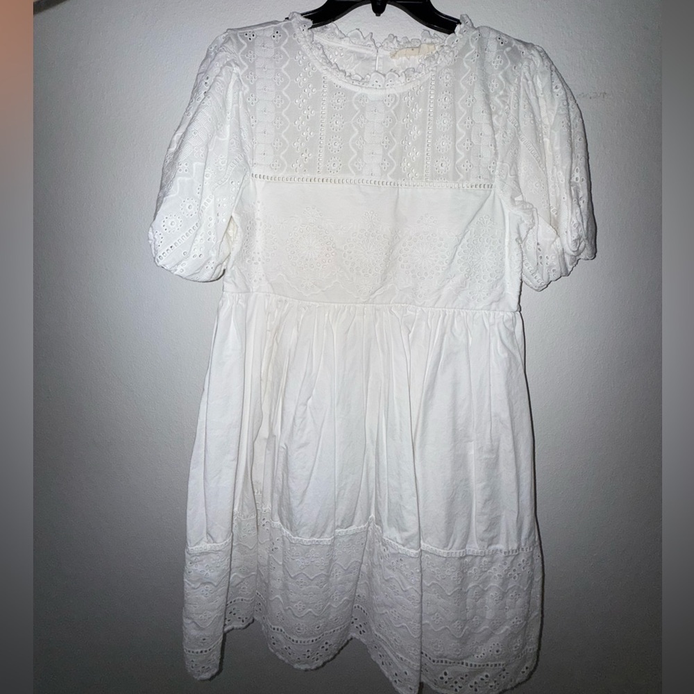Anthropologie White Lace Dress